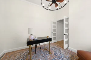 New construction home with a large study